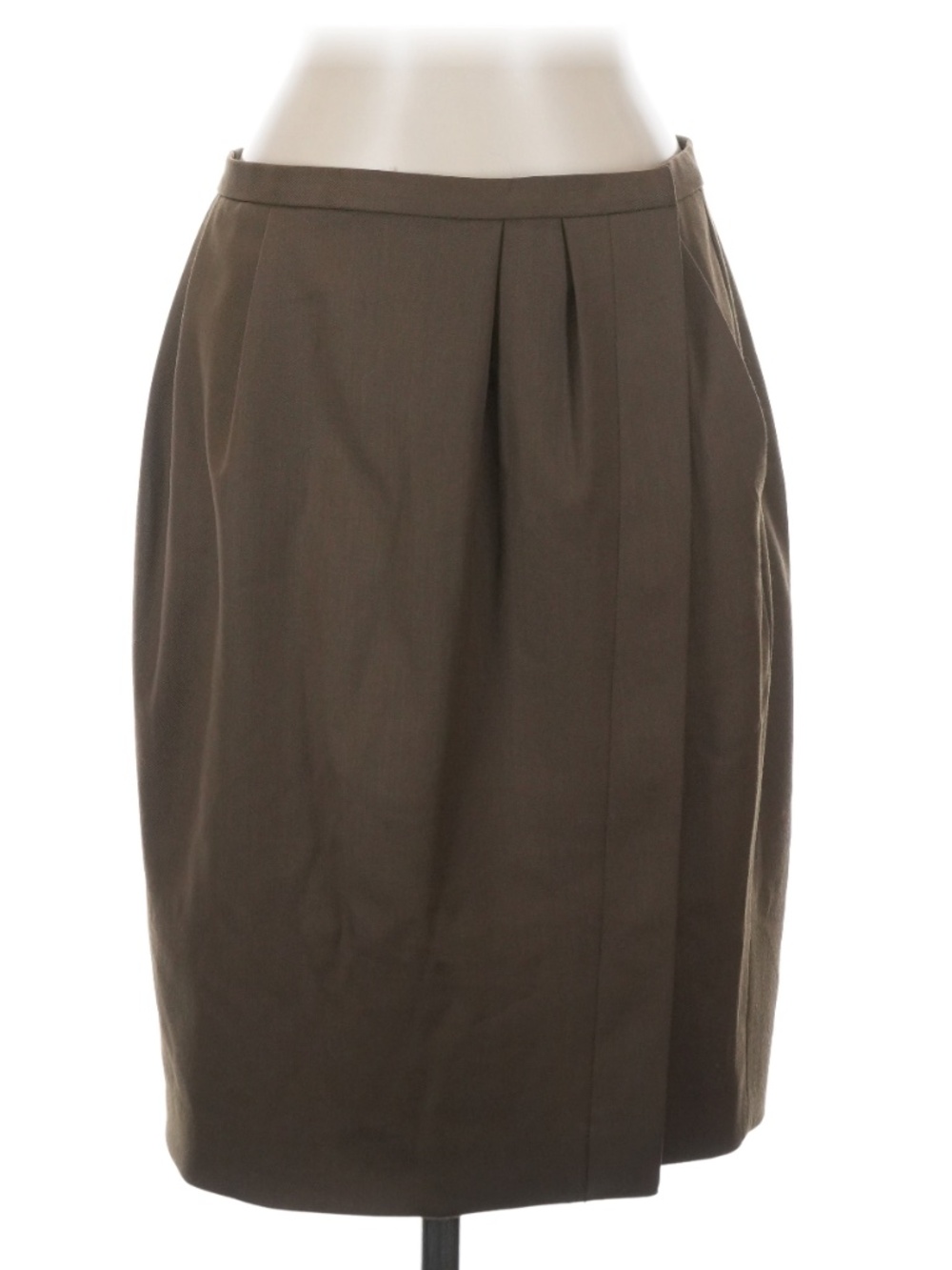 NWT Theory Project Poly Wool Twill Olive Brown Wrap Skirt Sz 4 pockets & pleats